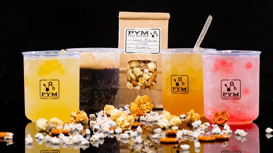 Pym Tasting Lab drinks and snacks.