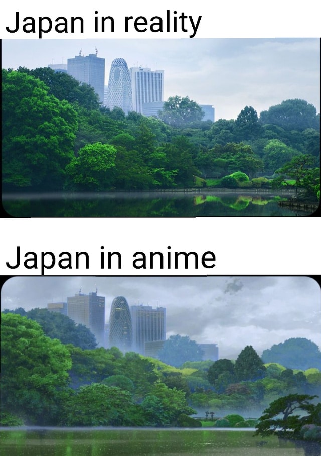 Japan in reality vs. Japan in anime.