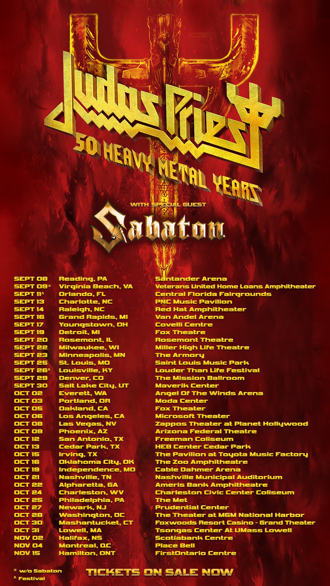 Judas Priest Announce Updated 50th Anniversary Tour Dates