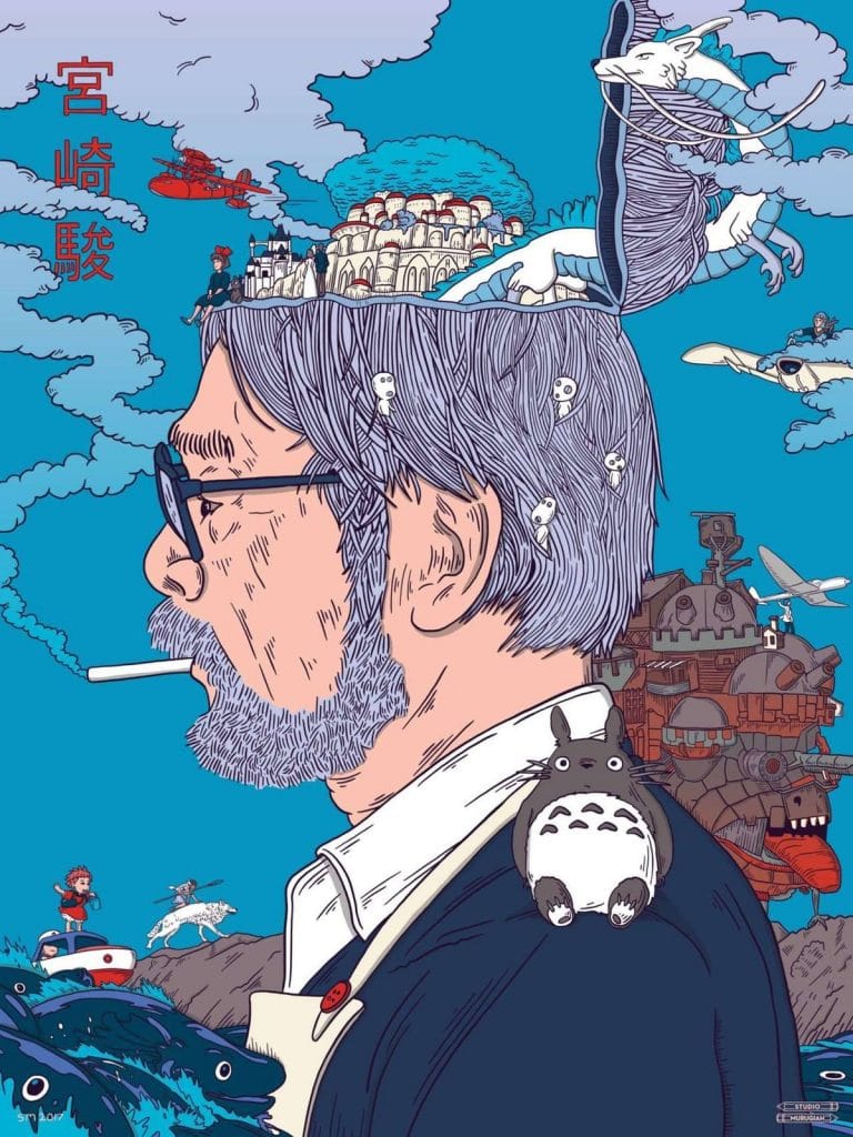 Hayao Miyazaki fan art.