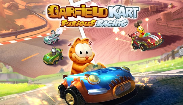 "Garfield Kart: Furious Racing" Steam thumbnail art.