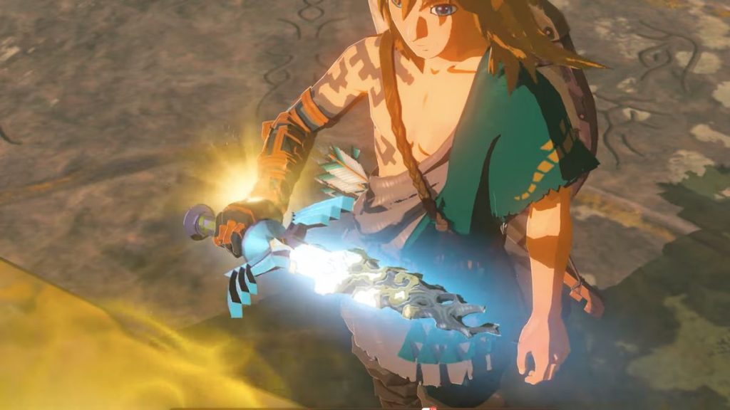 "The Legend of Zelda: Breath of the Wild 2" update video screenshot showing the corrupted/corroded Master Sword.
