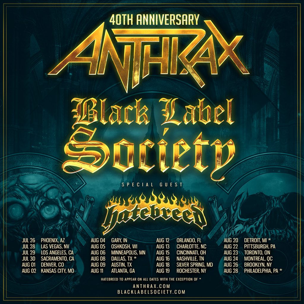 anthrax 40th anniversary tour setlist