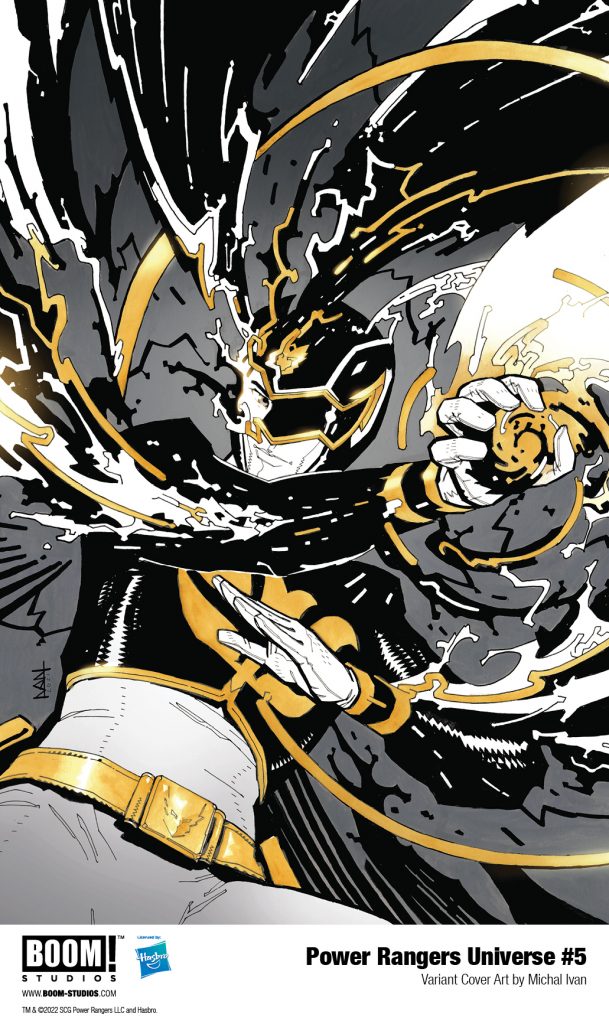 "Power Rangers Universe #5" variant cover C art by Michal Ivan.