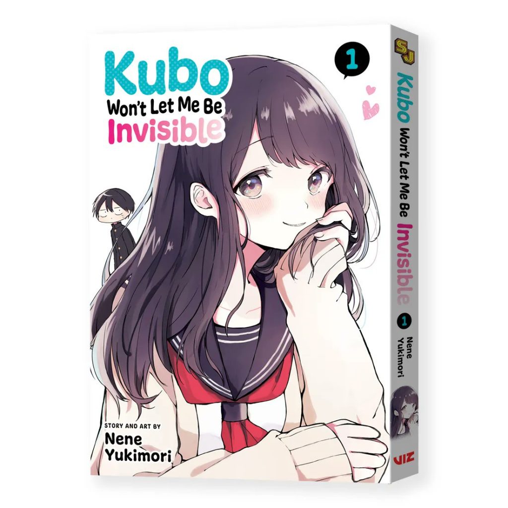 "Kubo Won't Let Me Be Invisible Vol. 1" 3D image featuring cover art and spine art.