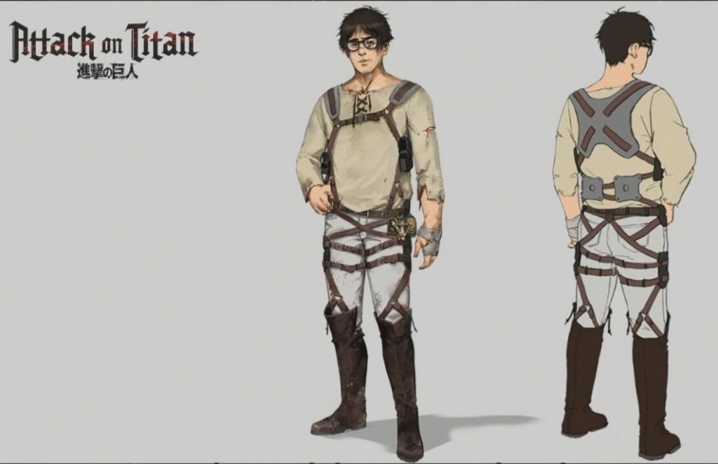 "Dead by Daylight" concept art showing Dwight Fairfield in the Eren Yeager skin.