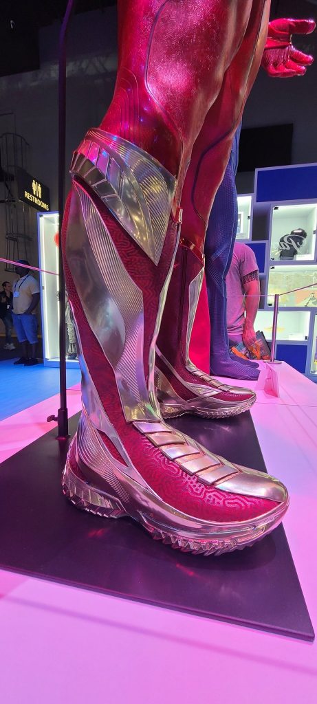 "The Flash" 2023 costume, but with focus on the boots.