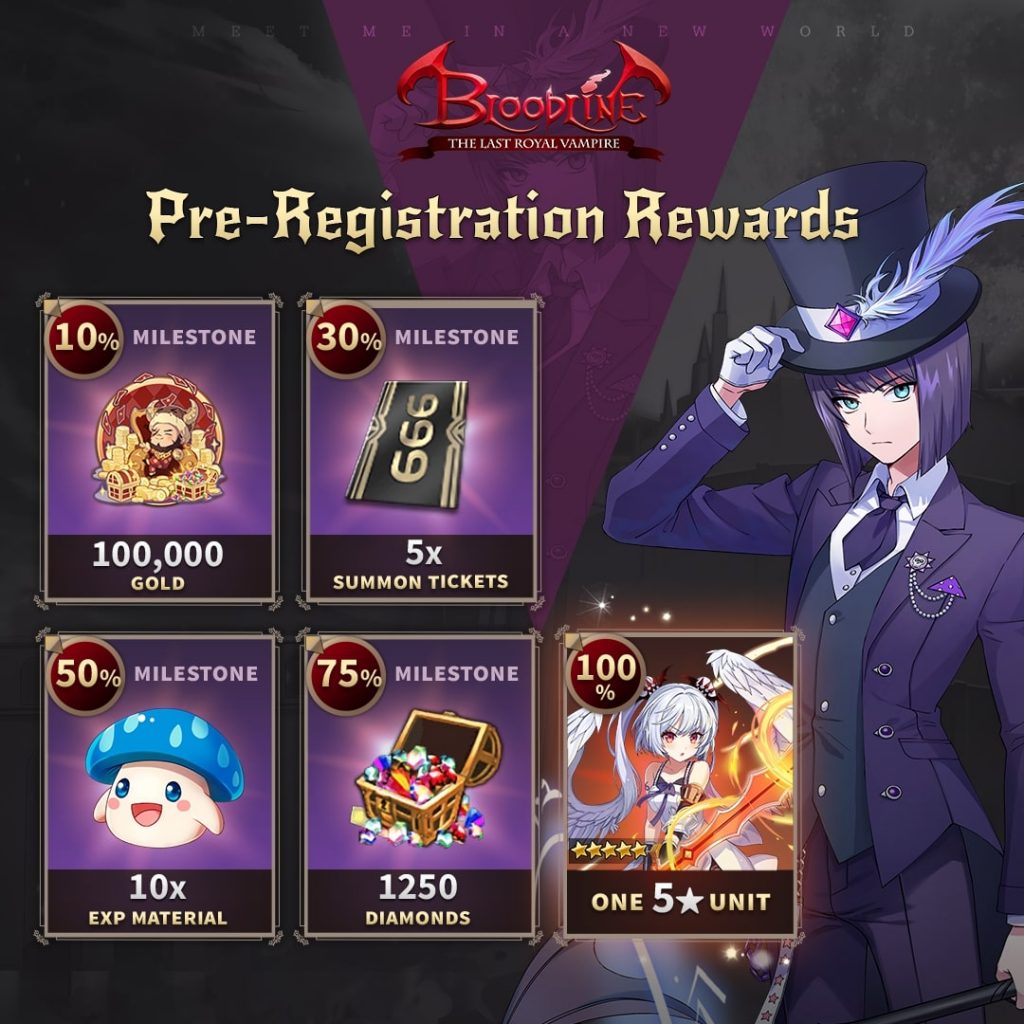 "Bloodline: The Last Royal Vampire" pre-registration rewards.