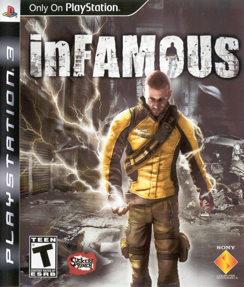 "Infamous" PS3 cover art.