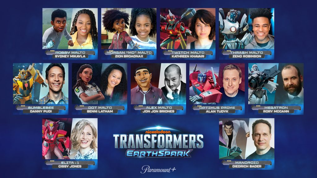 "Transformers: Earthspark" voice talent art.