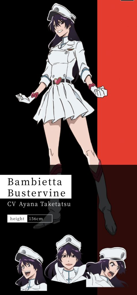 "Bleach: Thousand-Year Blood War" Bambietta Bustervine character design.
