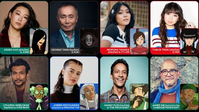 A selection of the new cast for Netflix's "Avatar: The Last Airbender".