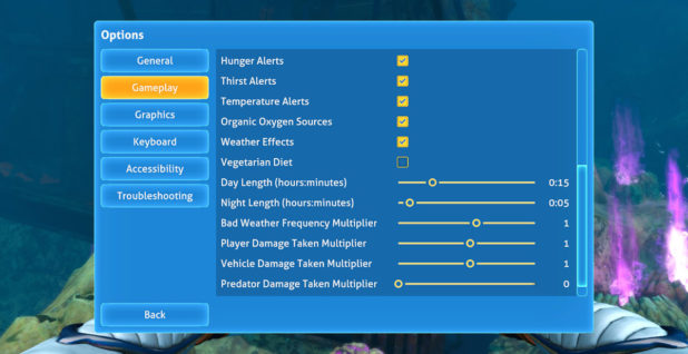 "Subnautica: Below Zero" "What the Dock" update screenshot showing the new Custom Game Mode option.