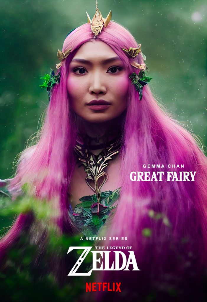 "Netflix's The Legend of Zelda" Gemma Chan as Great Fairy fan art by Dan Leveille.