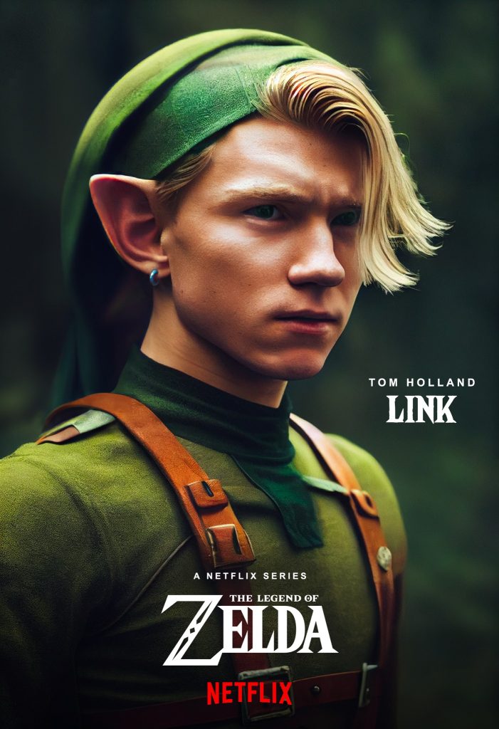 "Netflix's The Legend of Zelda" Tom Holland as Link fan art by Dan Leveille.