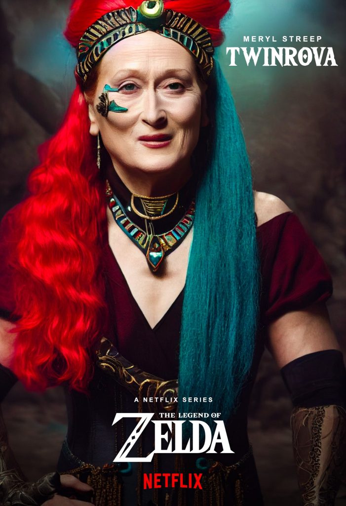 "Netflix's The Legend of Zelda" Meryl Streep as Twinrova fan art by Dan Leveille.