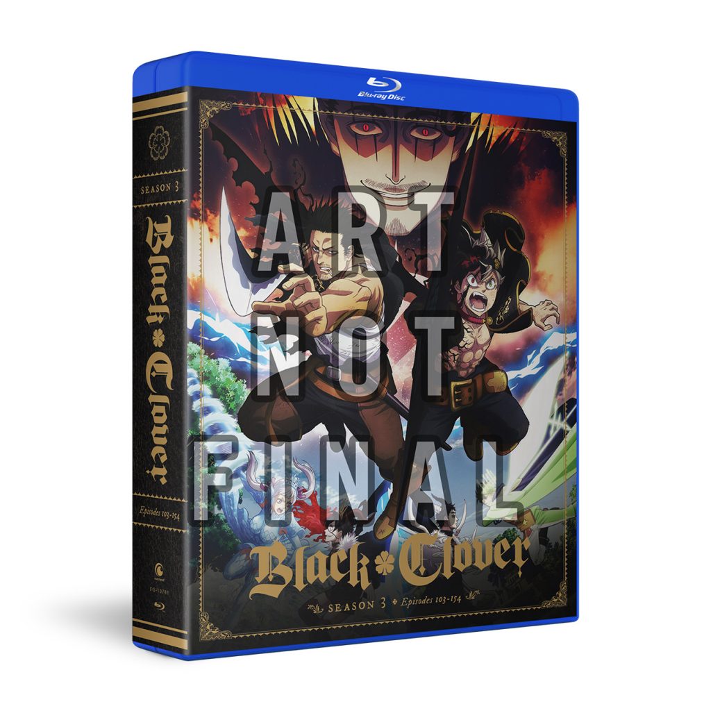 "Black Clover - Season 3 Complete" Blu-ray box art (art not final).