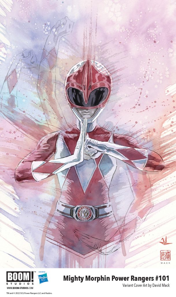 "Mighty Morphin Power Rangers #101" variant cover C art by David Mack.