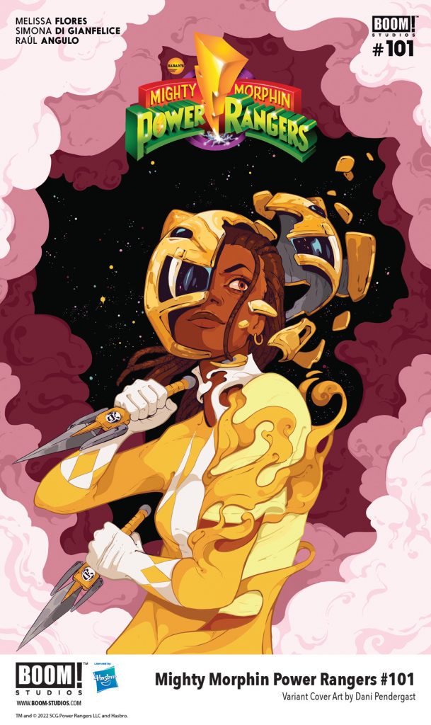 "Mighty Morphin Power Rangers #101" variant cover F art by Dani Pendergast.