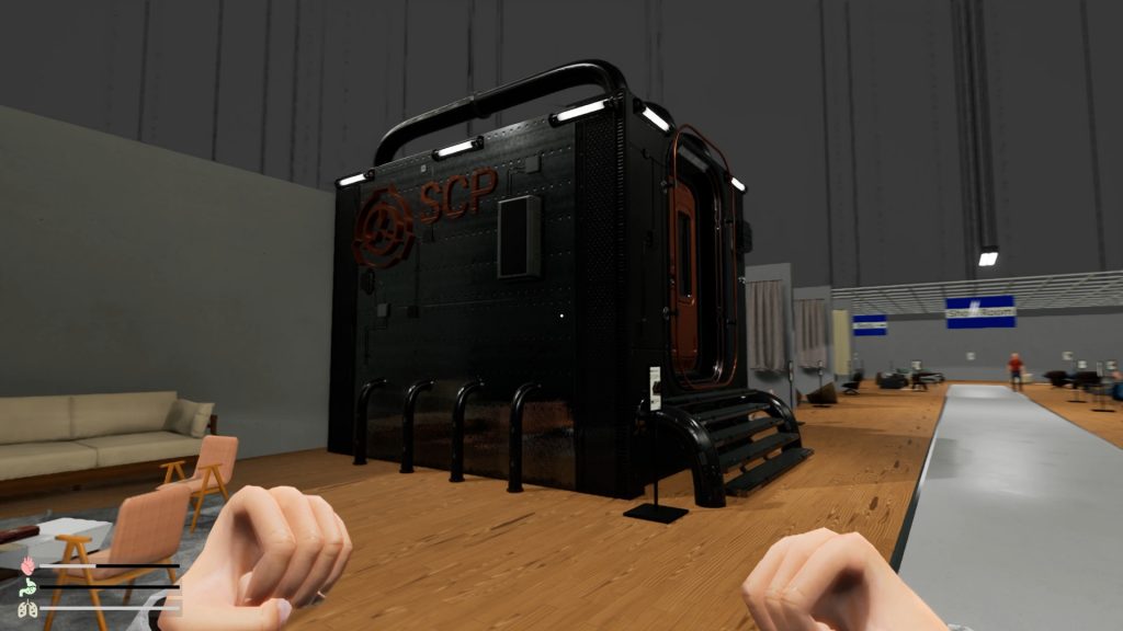 "This Store is Closed" screenshot showing a black cubical building labelled with the SCP Foundation logo.