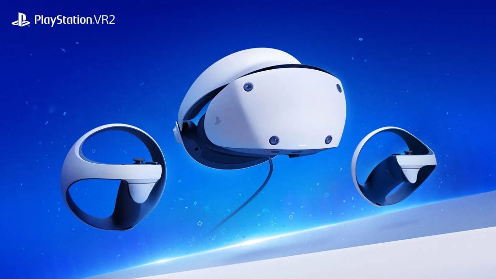 PlayStation VR2 with controllers.
