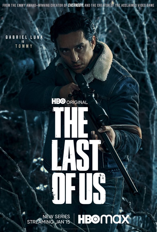 "The Last of Us" character poster featuring Gabriel Luna as Tommy.