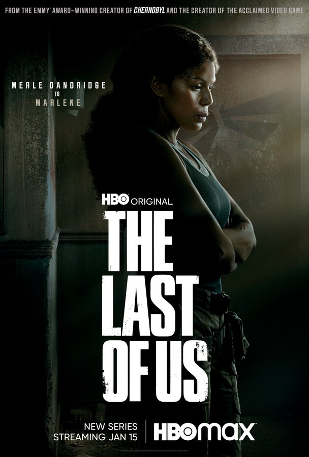 "The Last of Us" character poster featuring Merle Dandrige as Marlene.