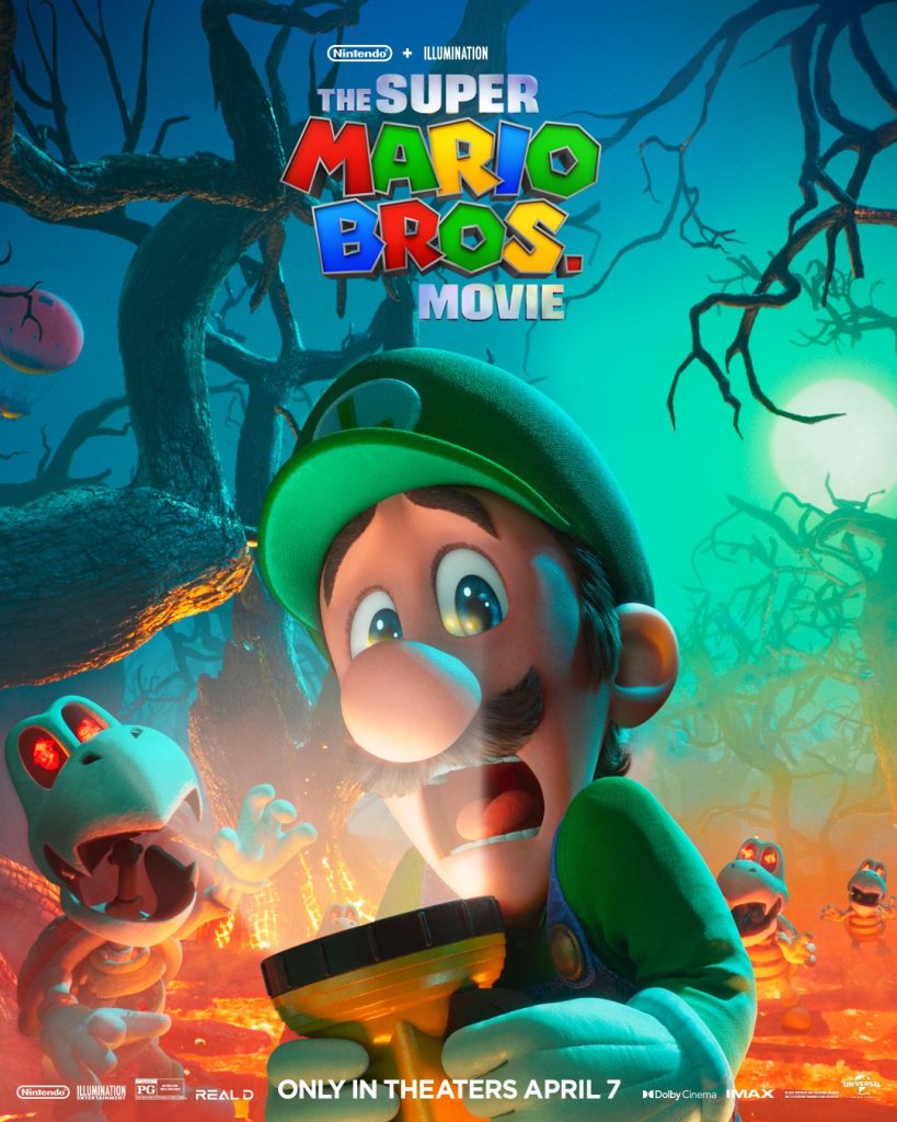 "The Super Mario Bros. Movie" Luigi character poster.