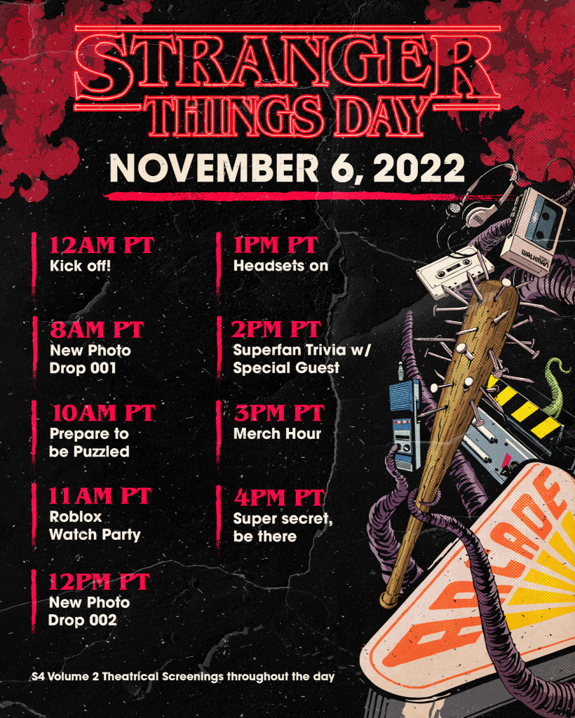 Stranger Things Day schedule 2022