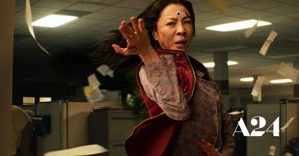 Michelle Yeoh in the Golden Globe nominated film Everything Everywhere All at Once