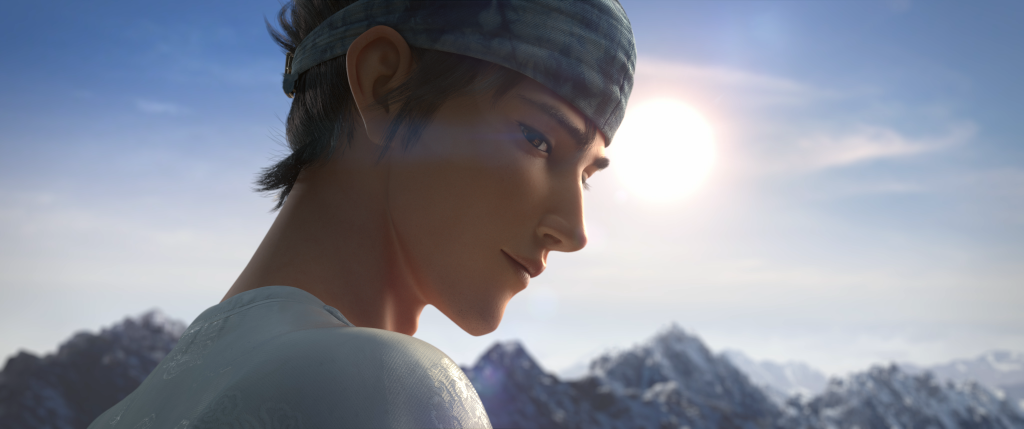 'New Gods: Yang Jian' screenshot showing Yang Jian looking at the camera with a slight smile.
