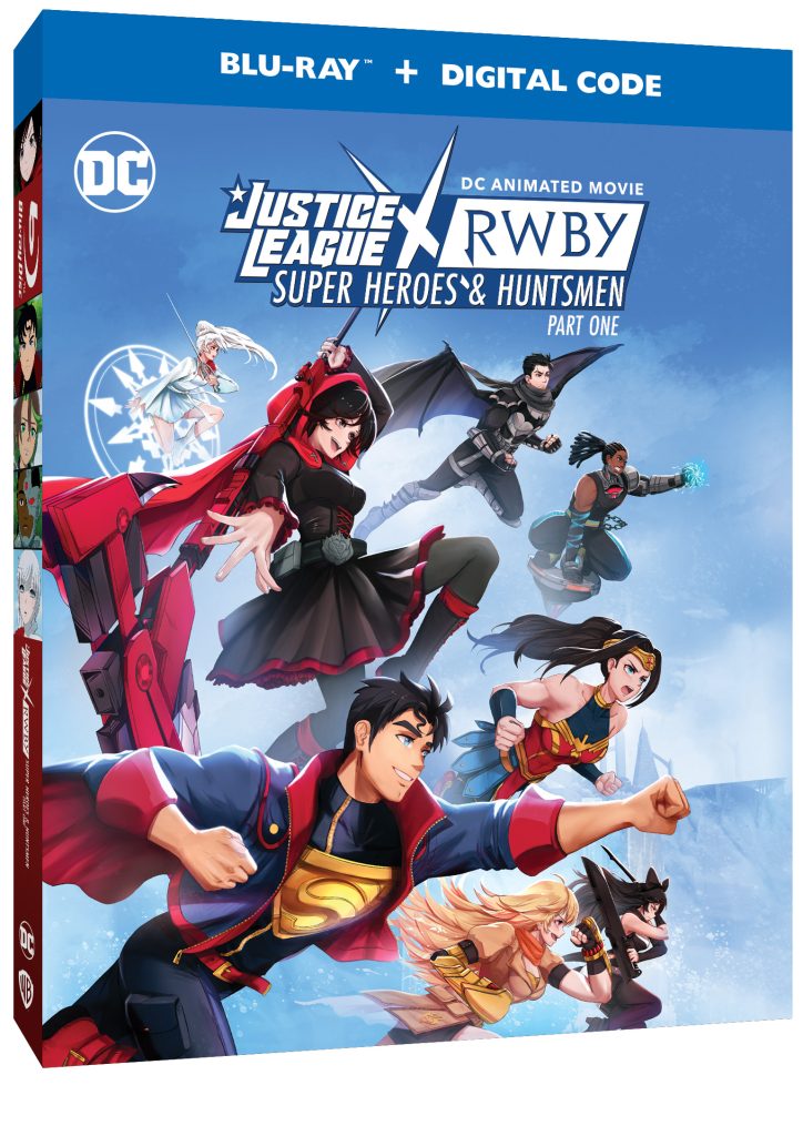 'Justice League x RWBY: Super Heroes & Huntsmen, Part One' Blu-ray + Digital 3D box art.