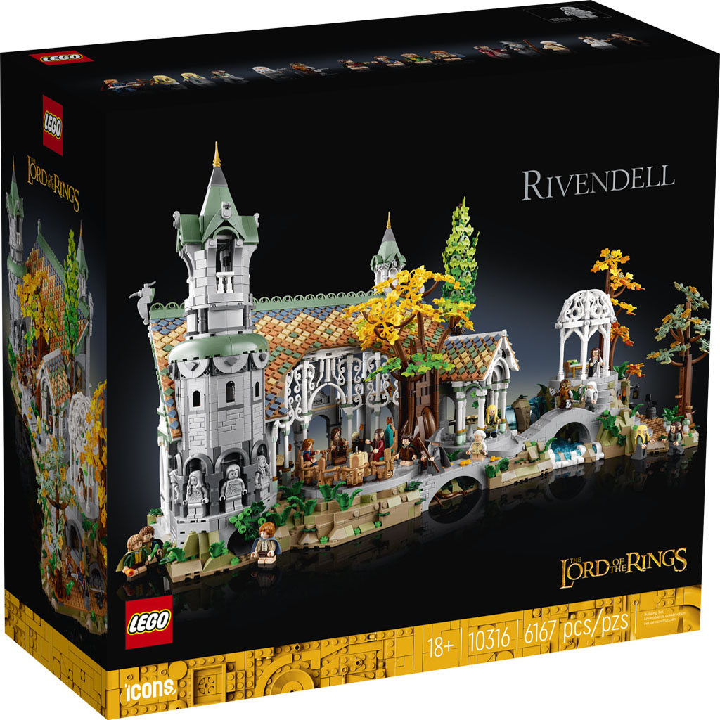 The Lord of the Rings: Rivendell LEGO set 3D box art.