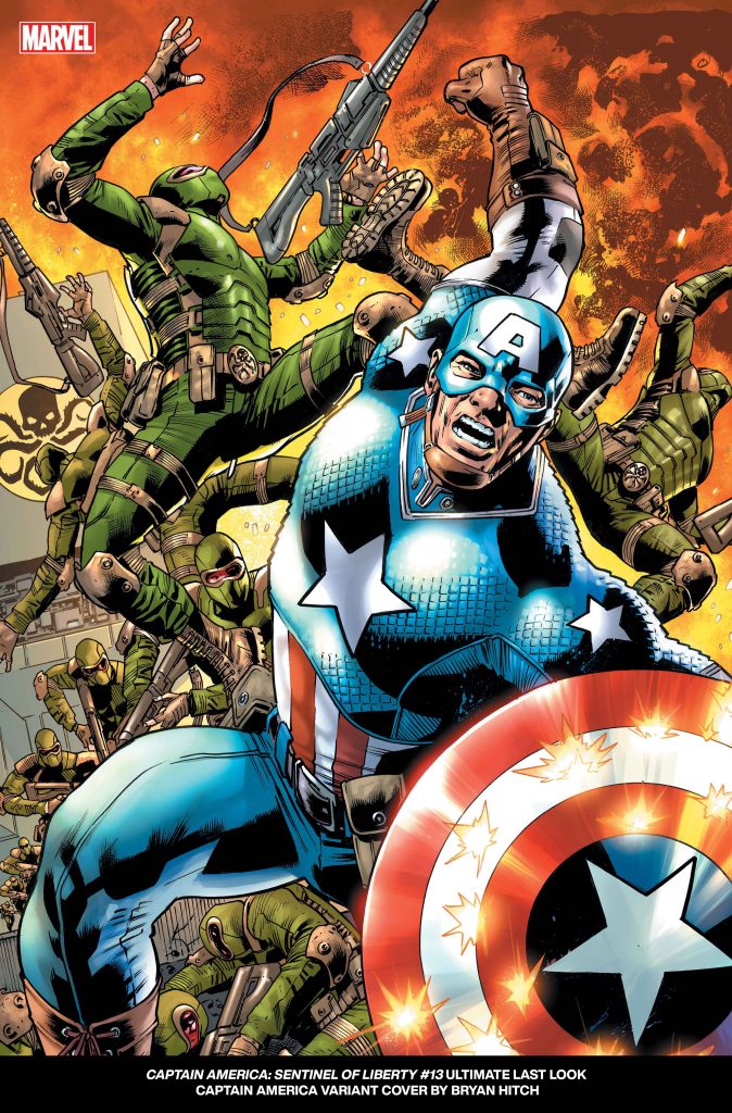 'Ultimate Invasion #1' Ultimate Last Look - Captain America variant cover art by Bryan Hitch.