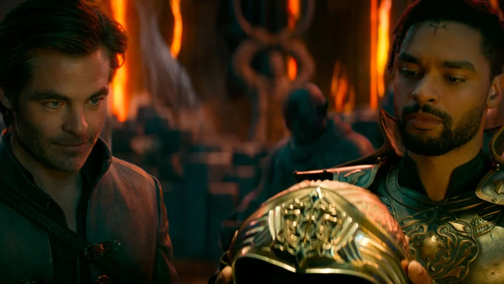 Dungeons & Dragons: Honor Among Thieves. Chris Pine and Rege-Jean Page. 