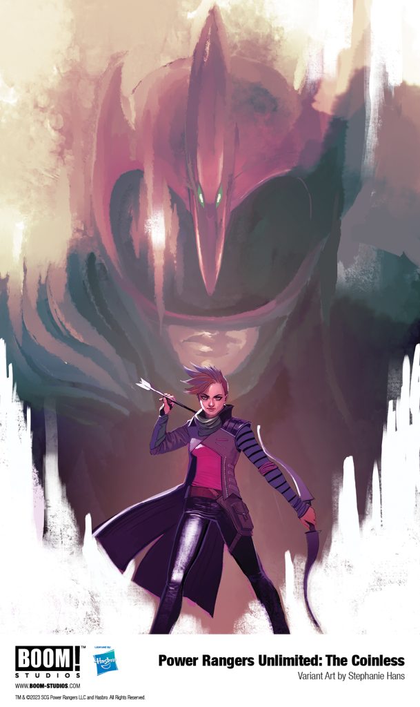 'Power Rangers Unlimited: The Coinless' variant cover B art by Stephanie Hans.