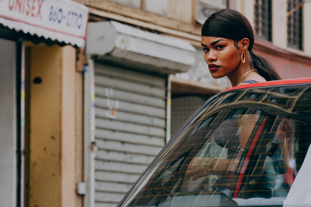 Teyana Taylor stars as ""Inez de la Paz"" in writer/director A.V. Rockwell's A THOUSAND AND ONE, released by Focus Features. Courtesy of Aaron Ricketts/Focus Features.