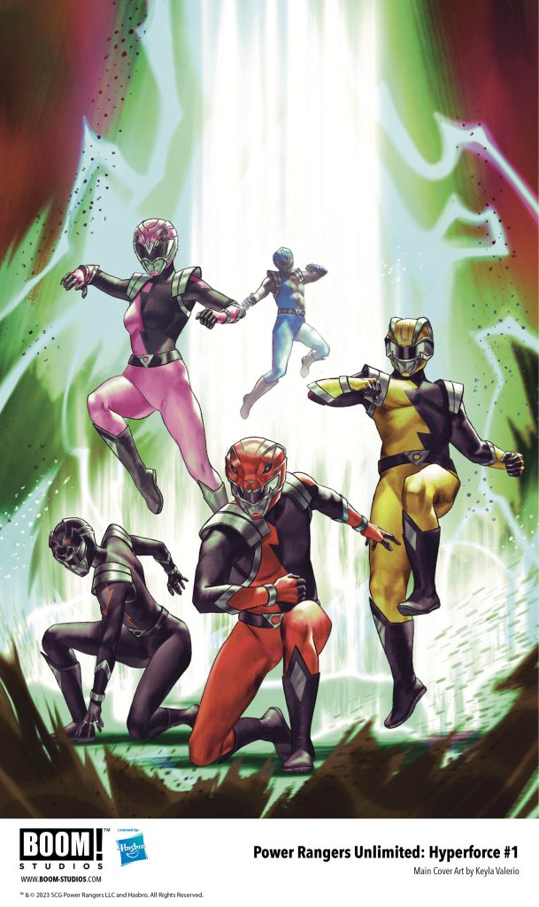 'Power Rangers Unlimited: Hyperforce #1' main cover art by Keyla Valerio.