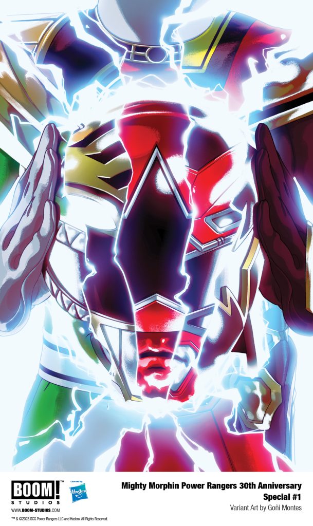 'Mighty Morphin Power Rangers 30th Anniversary Comic Special' variant cover art by Goñi Montes.