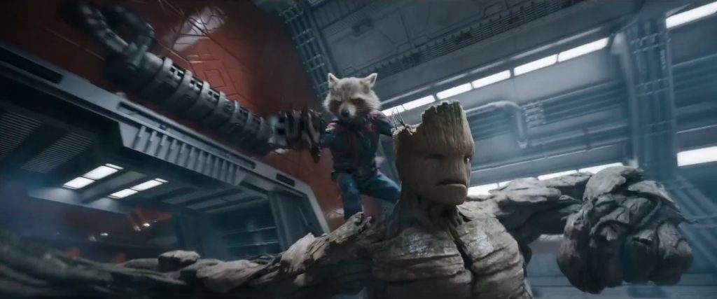 Rocket Raccoon and Groot in Guardians of the Galaxy Vol 3
