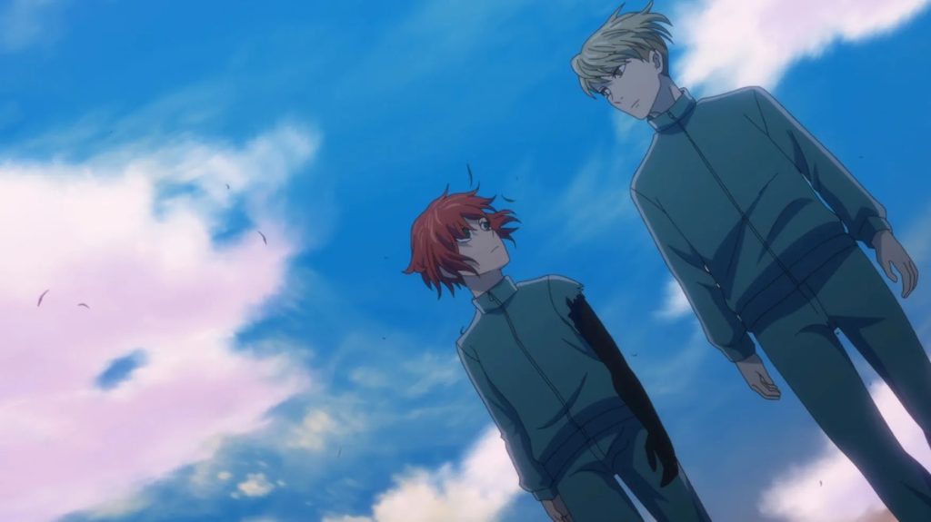 The Ancient Magus' Bride season 2 Ep. 8 "Slow and sure. II" screenshot depicting Chise and Rian looking at each other post-nuckelavee battle.