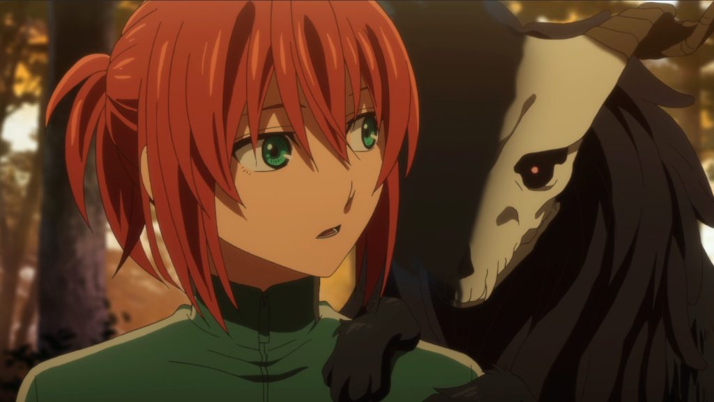 The Ancient Magus' Bride season 2 Ep. 8 "Slow and sure. II" screenshot depicting Chise looking at a bisected little Elias.