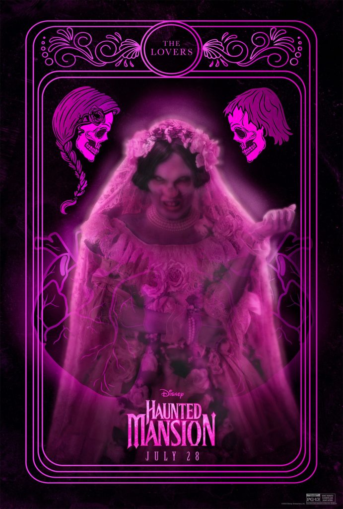 Haunted Mansion tarot character poster - The Bride as The Lovers