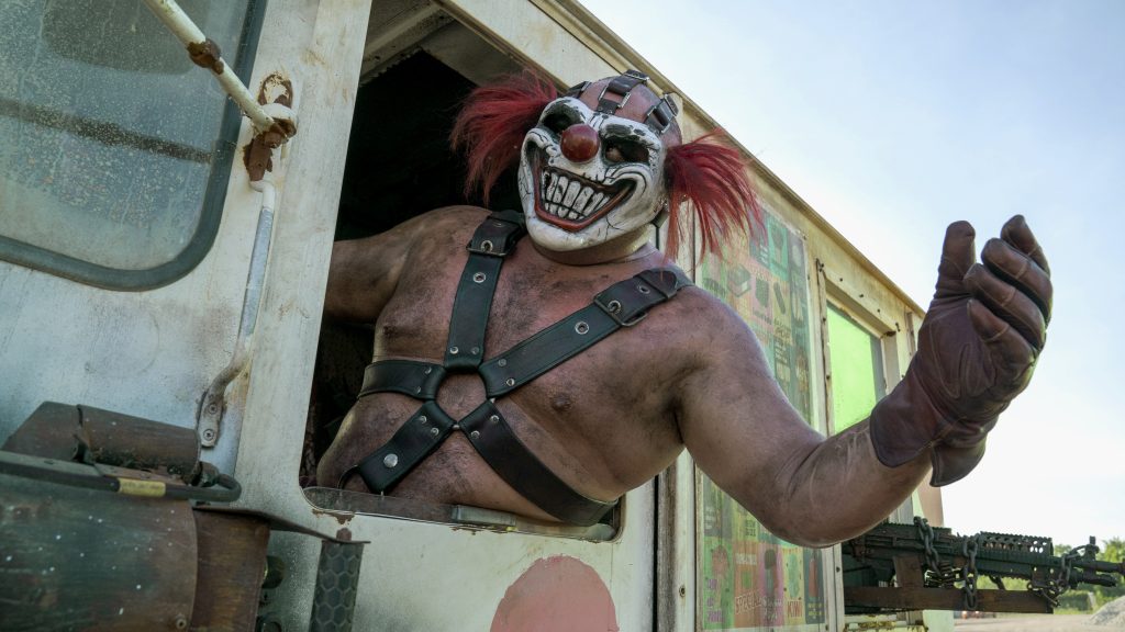 TWISTED METAL -- "3RNCRCS" Episode 102 -- Pictured: Joe Seanoa as Sweet Tooth — (Photo by: Skip Bolen/Peacock)