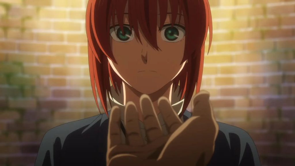 The Ancient Magus' Bride Season 2 Ep. 9 "Conscience does make cowards of us all. I" screenshot depicting Chise staring at Joseph's proffered hand.