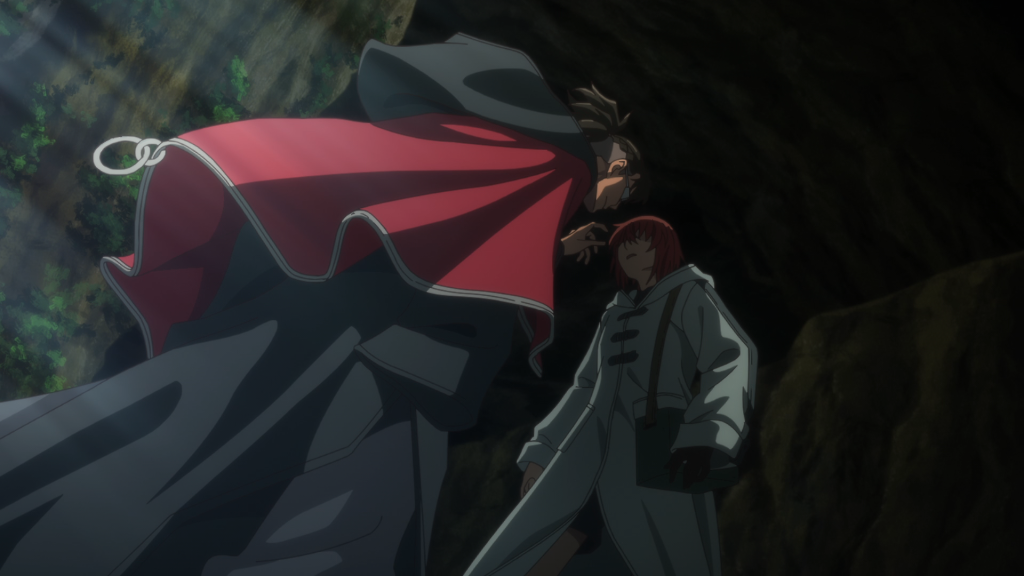 The Ancient Magus' Bride season 2 Ep. 12 "A small leak will sink a great ship. II" depicting Zaccharoni being very aggressive and very creepy towards Chise.