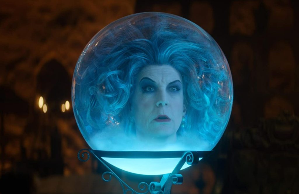 Jamie Lee Curtis as Madam Leota in her crystal ball in Disney's 'Haunted Mansion'