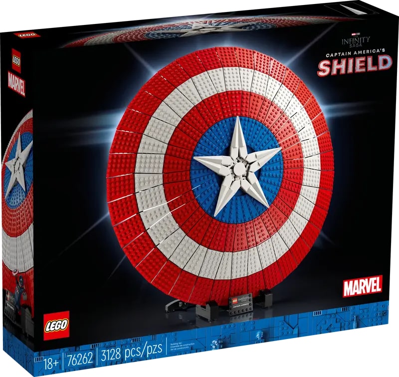 LEGO Captain America's Shield 3D box art.