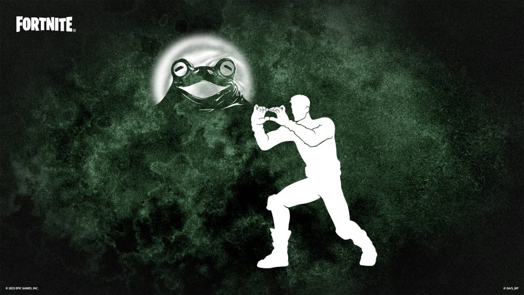 Fortnite x Jujutsu Kaisen "Break the Curse!" screenshot depicting Shadow Play: Toad Emote.