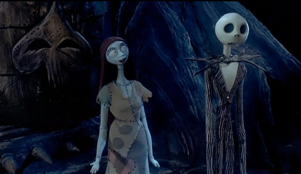 Sally and Jack in 'The Nightmare Before Christmas'